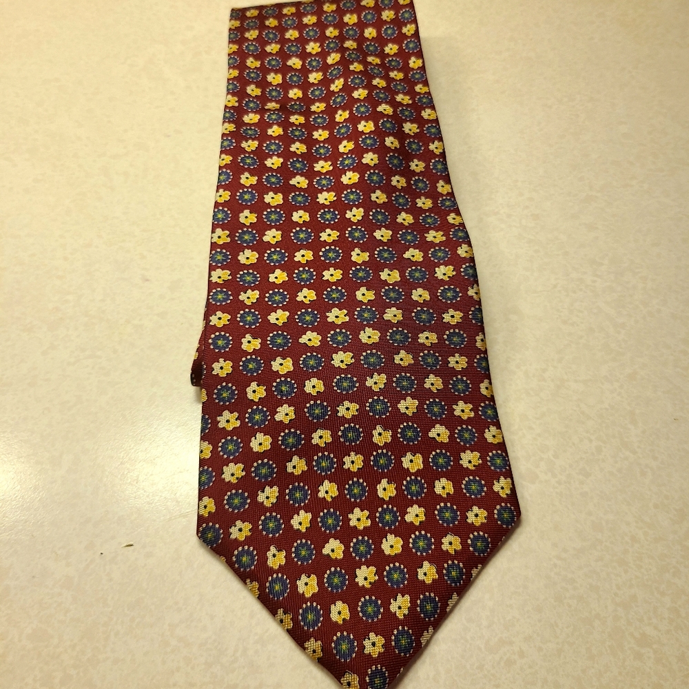 Christian Dior Monsieur Silk Tie Floral 60”x 3.75” Woven in Italy, Made in USA